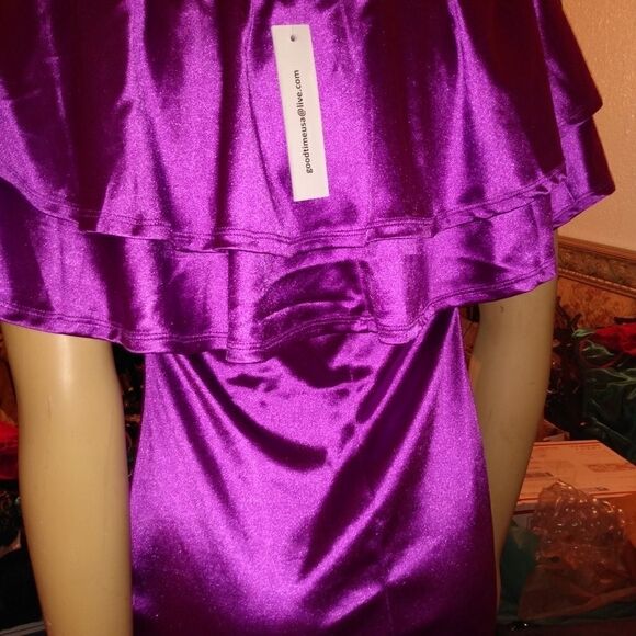 NWT Good time USA Los Angeles silk purple dress - Picture 7 of 7